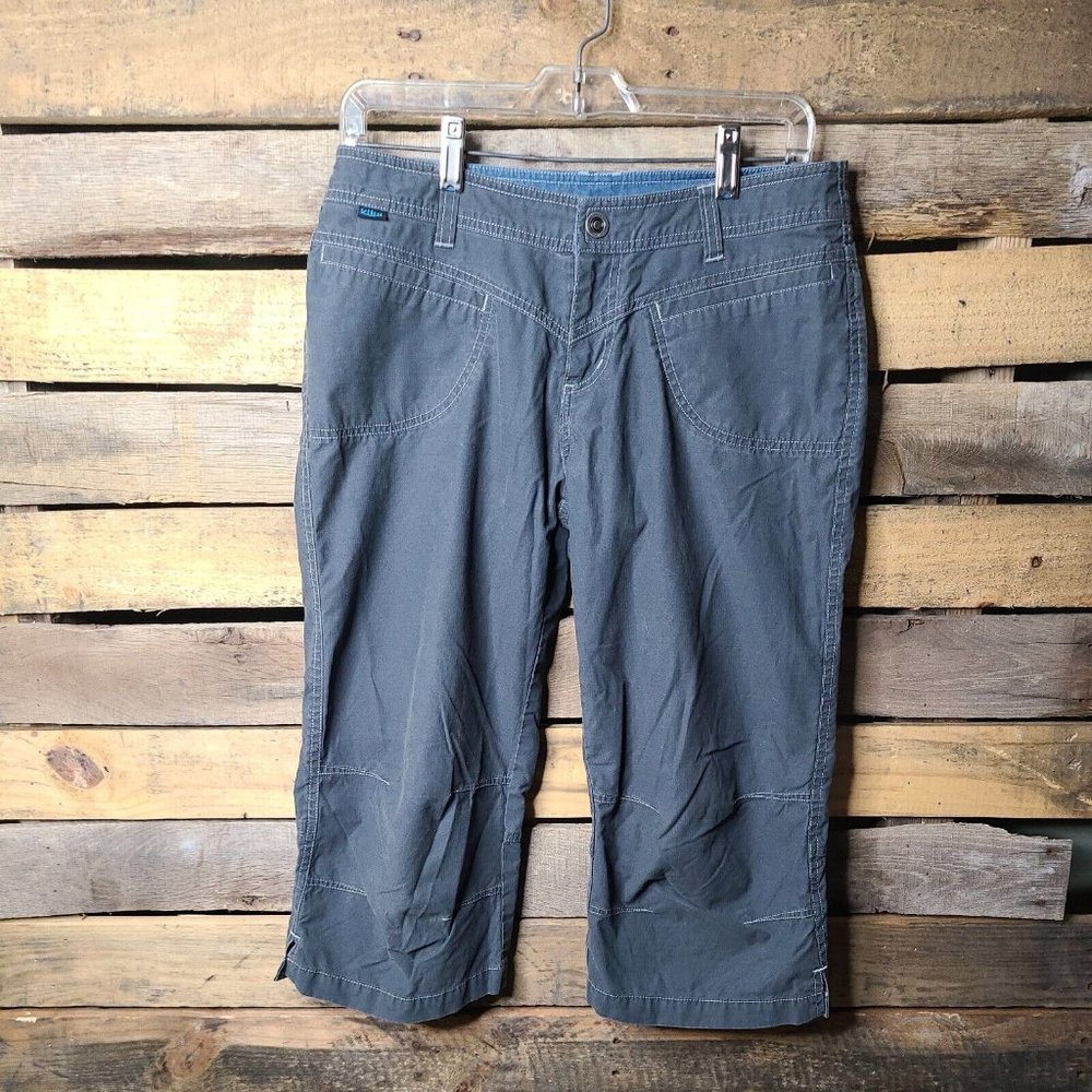 Kuhl Capri Pants Womens 8 Stone Gray Kuhl Dry Stretch Logo Embroidered Outdoor